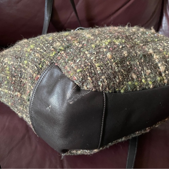 Authentic Rare COACH Chelsea Boucle Green Tweed Emerson Satchel Purse - Picture 12 of 14